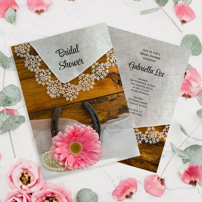 Invitación Daisy rosado y ducha de novia occidental en el paí (Subido por el creador)