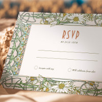 Daisy RSVP Insertar Art Nouveau vintage de Mucha
