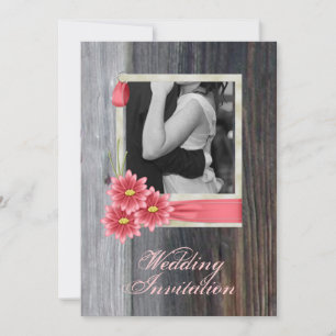 Invitación daisy rústica boda campestre occidental