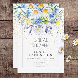 Invitación Daisy Rústico y Flores de Campo Bouquet Ducha Brid
