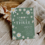Invitación Daisy Sage Green Kids Birday<br><div class="desc">Esta invitación forma parte de la colección Floral Daisy Birthday, caracterizada por un estilo retro con flores de margarita acuarela y color verde sabio, perfecto para la fiesta de cumpleaños de los niños. Con innumerables opciones de personalización, esta plantilla es fácilmente personalizable a todos los eventos y coincide con sus...</div>