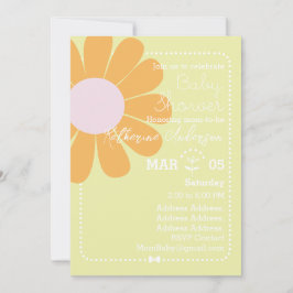 Invitación Daisy Simple Baby Shower Green