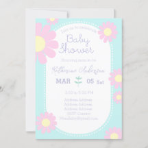 Daisy Simple Baby Shower Pastel Azul