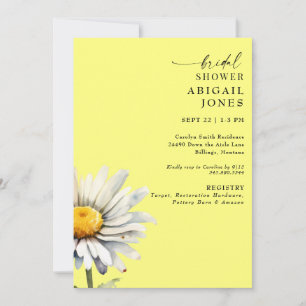 Invitación Daisy Stem Spring Buttery Yellow Bridal Shower