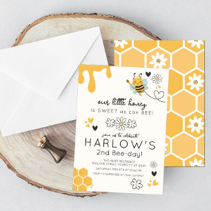 Invitación Daisy Sweet lindo y Bee Honey Bee Birday