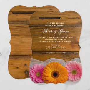 Invitación Daisy Trio Country Barn Boda
