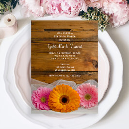 Invitación Daisy Trio Country Barn Boda ensayo Cena