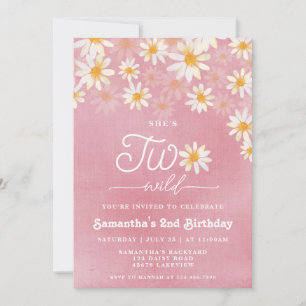 Invitación Daisy Two Wild 2Birthday Invitation