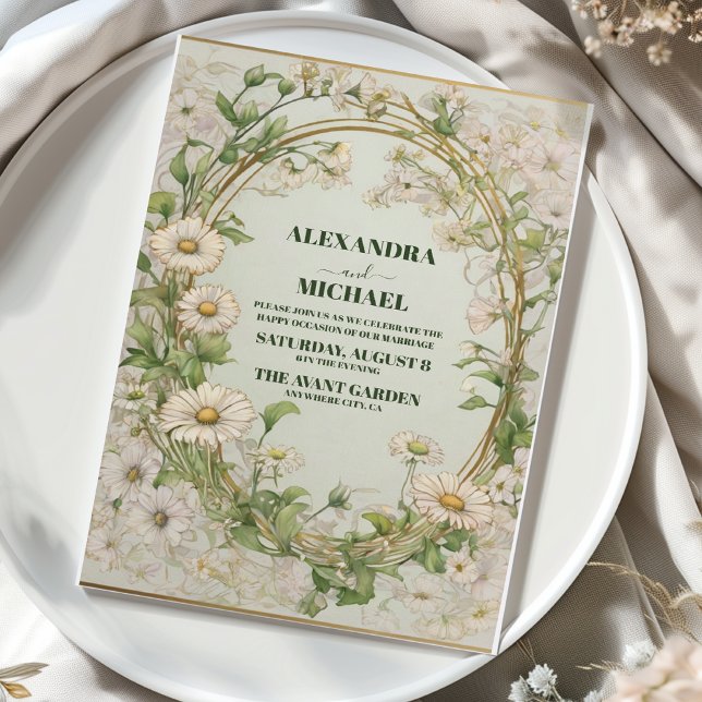Invitación Daisy White Floral Boda (Subido por el creador)