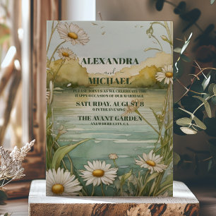 Invitación Daisy White Floral Boda