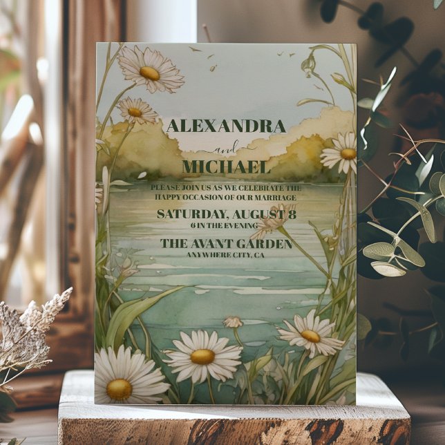 Invitación Daisy White Floral Boda (Subido por el creador)