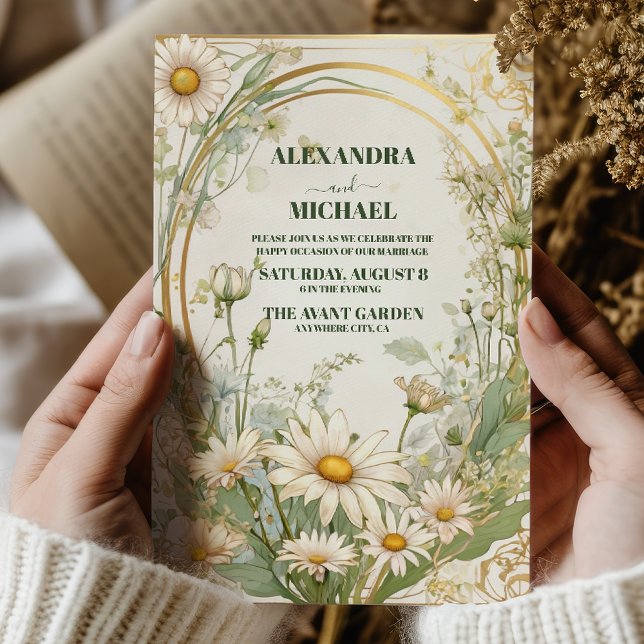 Invitación Daisy White Floral Boda (Subido por el creador)