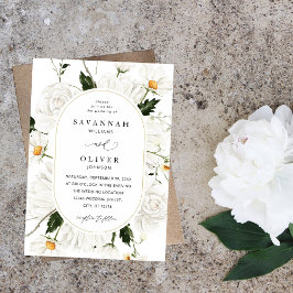 Invitación Daisy White Floral Boda V3