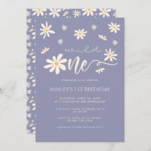 Daisy Wild One First Birthday Boho Purple