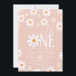 Invitación Daisy Wild One First Birthday Party Invitation<br><div class="desc">Daisy Wild One First Birthday Party Invitation</div>