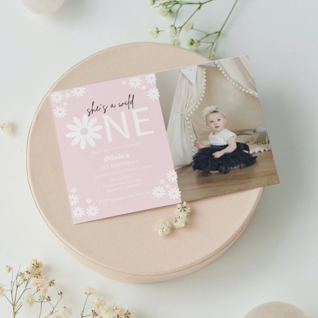 Invitación Daisy wild un fiesta bohemio primer cumpleaños inv (Subido por el creador)