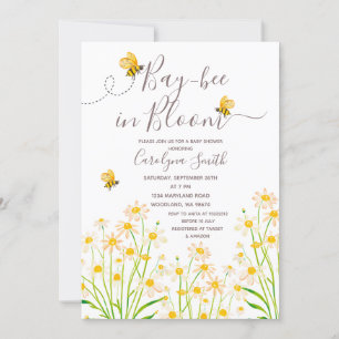 Invitación Daisy Wildflower Bay Bee en un Baby Shower floreci