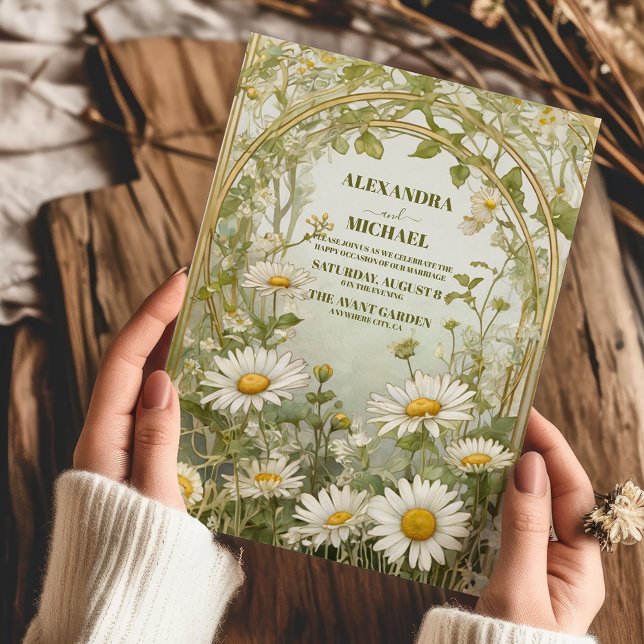 Invitación Daisy Wildflowers Boda moderna (Subido por el creador)