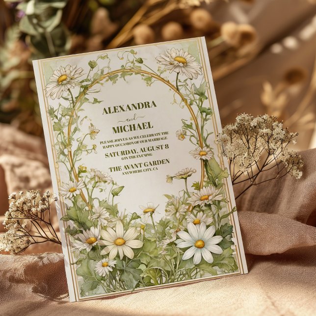 Invitación Daisy Wildflowers Boda moderna (Subido por el creador)