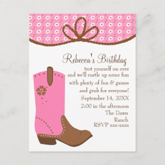 Invitación Daisy y Lasso Cowgirl Boot