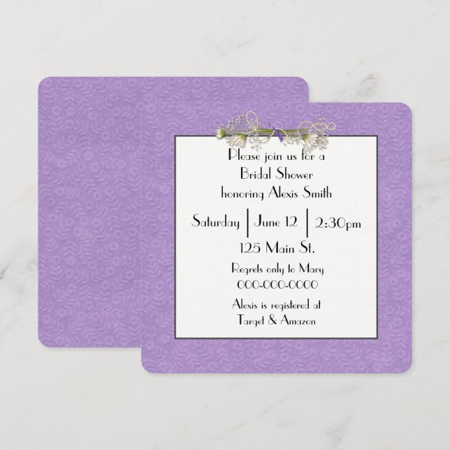 Invitación Daisy y Pearl Bouquet Bridal Shower (Anverso / Reverso)