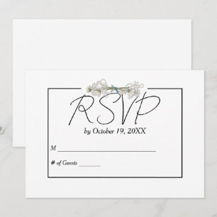Invitación Daisy y Perlas RSVP Boda 