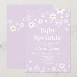 Invitación Daisy y Snowflake Retro Baby Sprinkle