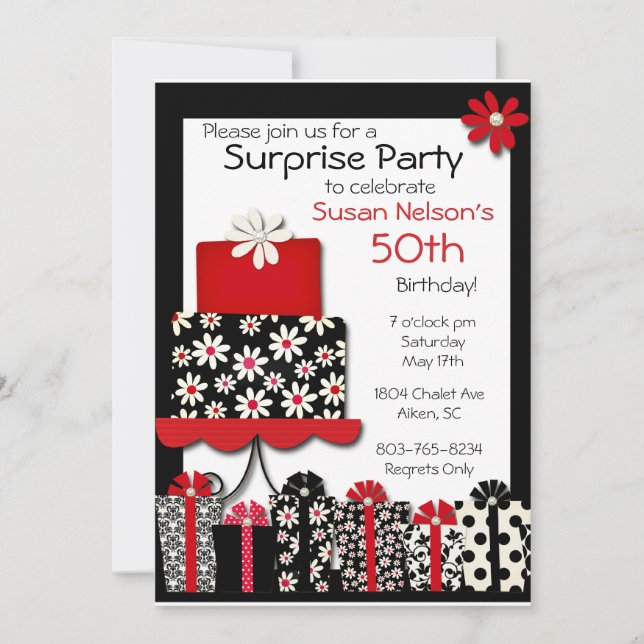 Invitación Daisys y Diamantes (Anverso)