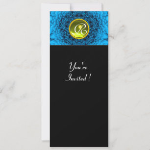 Invitación DALIA AZUL, TOPAZIO, verde brillante negro amarill