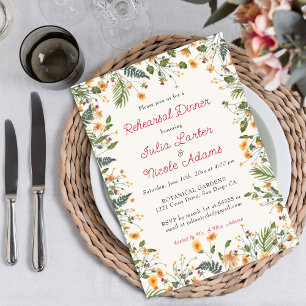 Invitación Dalia de Flor de Peonía Botánica Cena de Ensayo