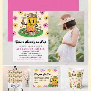 Invitación Dalia Groovy Moderna Rosa Amarillo Está Lista para