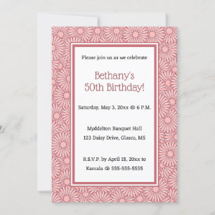 Invitación Dalia Rosa Polvo Editable