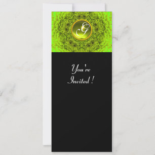 Invitación DALIA VERDE, TOPACIO, verde brillante negro amaril