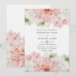 Invitación Dalias Rosadas Boda Floral