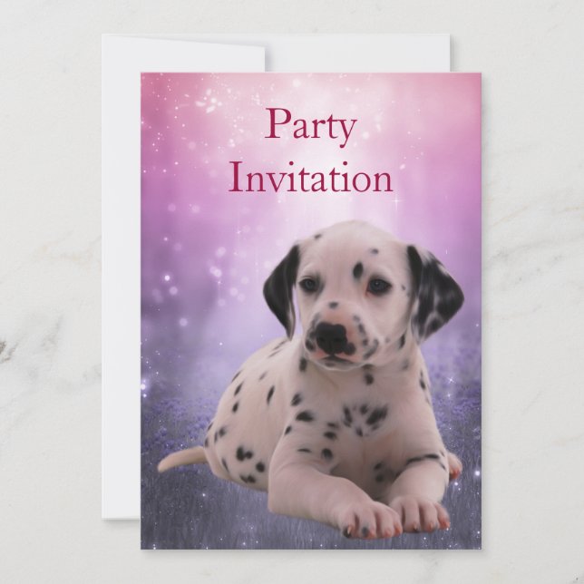 Invitación Dálmata en el Parque (Anverso)