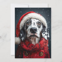 Dálmata festivo con atuendo de Santa