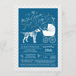 Invitación Dalmatian Dog Baby Shower Blue Boy