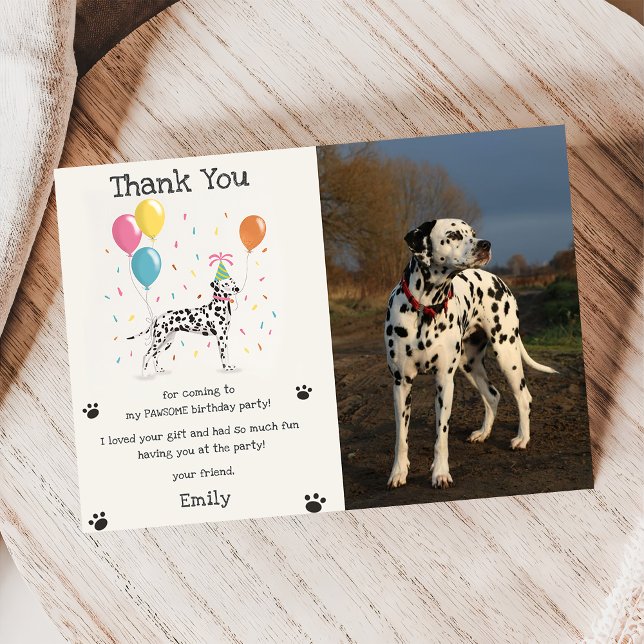 Invitación Dalmatian Puppy Dog Cumpleaños Gracias Foto De Tar (Subido por el creador)