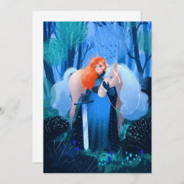 Invitación Dama con espada y caballo blanco