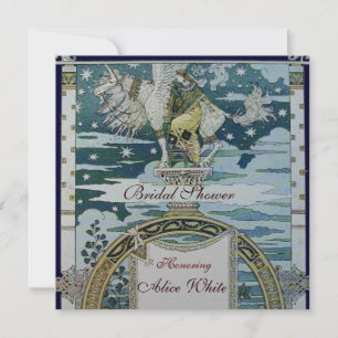 INVITACIÓN DAMA CON FIESTA DE DUCHA BRIDAL UNICORN