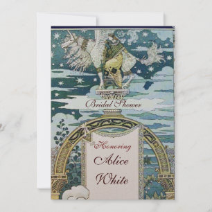 Invitación DAMA CON UNICORN BRIDAL DUCHA FIESTA Champagne