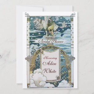 INVITACIÓN DAMA CON UNICORN BRIDAL DUCHA FIESTA ORO