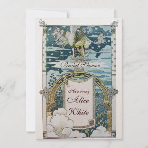 INVITACIÓN DAMA CON UNICORN BRIDAL DUCHA FIESTA ORO