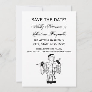 Invitación Dama de golf elegante de los años 30 con palo de g