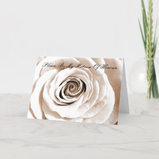 Invitación Dama de honor blanca nupcial