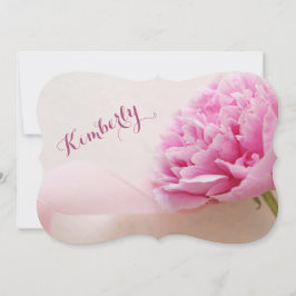 Invitación Dama de honor de peonía rosa con cinta