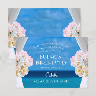 Invitación Dama de honor de playa oceánica floral elegante