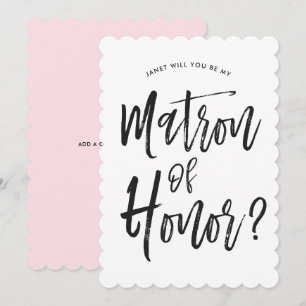Invitación Dama de Honor   Estilo de Letra Personalizado para