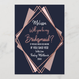 Invitación Dama de honor geométrica de color de malva de los