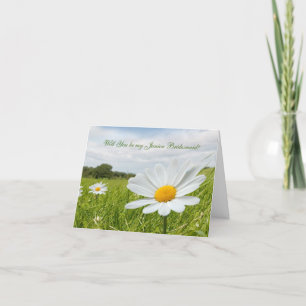 Invitación Dama de honor junior margarita blanca de boda